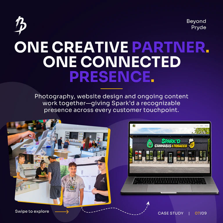 Spark’d Cannabis & Tobacco in-store photography and website work presented together